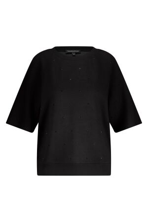 Tramontana Tramontana technical sweat jumper rhinestones c12-17-601 Trui 009000 black