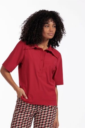 Studio Anneloes Studio Anneloes kerstin polo top 12467 Poloshirts 3200 dark red
