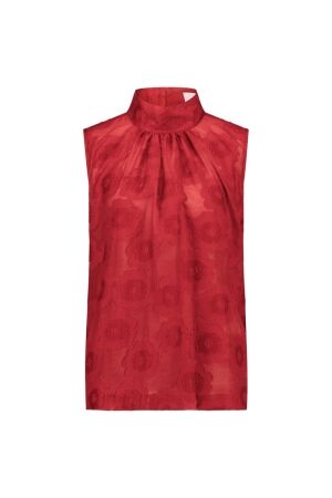 Studio Anneloes Studio Anneloes anic flower jacquard top 12474 Tops en Singlets 3200 dark red
