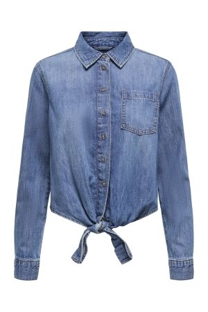 Only Only onlsevigny lecey ls knot dnm shirt akm Blouse medium blue denim