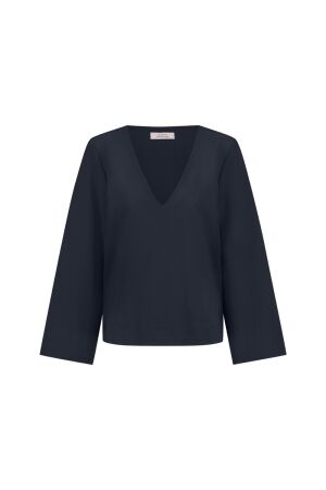 Studio Anneloes Studio Anneloes cilou bonded top 12513 T-shirt Lange mouw 6900 dark blue