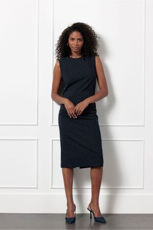 Studio Anneloes Studio Anneloes charlie pinstripe dress 12522 Jurk 6911 dark blue/off white