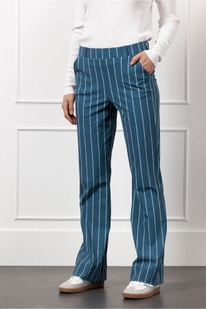 Studio Anneloes Studio Anneloes flair pinstripe trousers 12527 Flared 6211 denim blue/off white