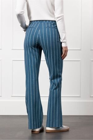 Studio Anneloes Studio Anneloes flair pinstripe trousers 12527 Flared 6211 denim blue/off white