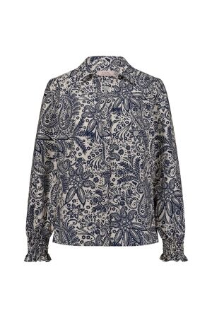 Studio Anneloes Studio Anneloes louisa paisley blouse 12531 Blouse 1169 off white/dark blue