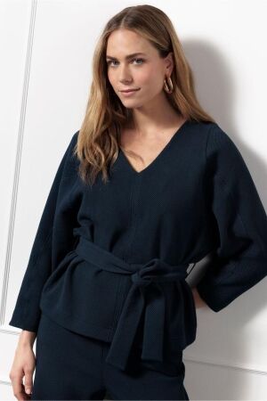 Studio Anneloes Studio Anneloes gaby honeycomb top 12534 T-shirt Lange mouw 6900 dark blue