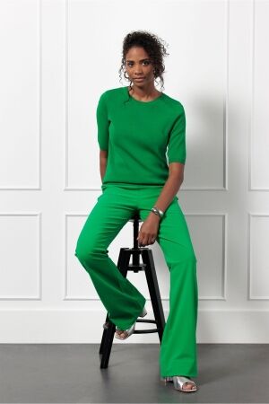 Studio Anneloes Studio Anneloes lana ssl sleeve 12584 Trui korte mouw 7900 clover green