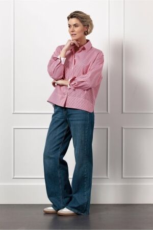 Studio Anneloes Studio Anneloes tamar poplin pinstripe blouse 12533 Blouse 1152 offwhite/cherise