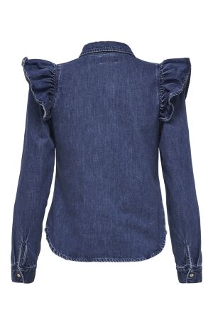 Only Only onlindigo ls frill dnm shirt qyt noos Blouse dark blue denim