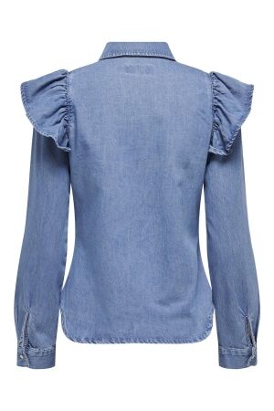 Only Only onlindigo ls frill dnm shirt qyt noos Blouse medium blue denim