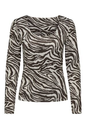 Only Only onllone aop l/s two way top jrs T-shirt Lange mouw demitasse zebra