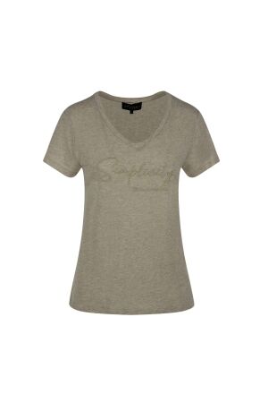 Elvira Casuals Elvira Casuals t-shirt simplicity e1 25-041 T-shirt Korte mouw 44 sand