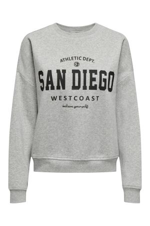 Only Only onlsweat life l/s crew o.size state noos Sweater light grey melange san diego