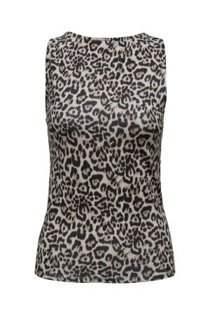 Only Only onllone aop leo 2-way s/l top jrs cloud dancer leo aop
