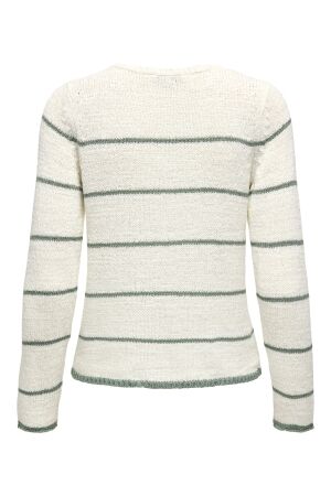 Only Only onlgeena l/s v-neck knt noos Trui cloud dancer w. lily pad