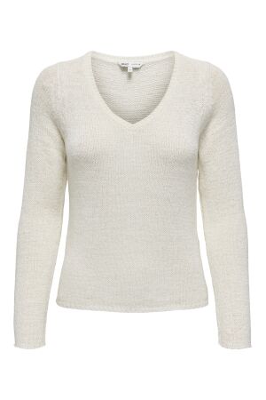 Only Only onlgeena l/s v-neck knt noos Trui cloud dancer