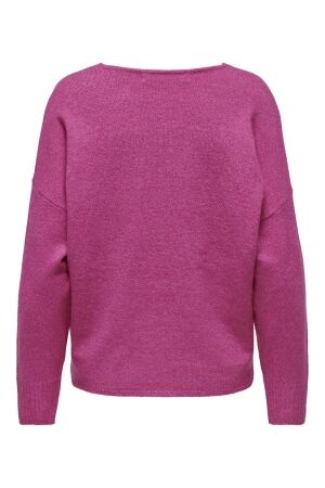 Only Only onlrica life l/s v-neck pullo knt noos Trui raspberry rose melange