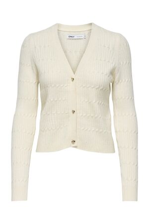 Only Only onlkatia ls cable v-neck cardi knt nca Vest whitecap gray melange