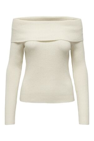 Only Only onlkatia ls off shoulder knt noos Trui whitecap gray melange