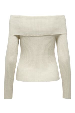 Only Only onlkatia ls off shoulder knt noos Trui whitecap gray melange