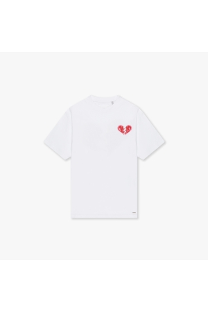 Croyez Homme Croyez Homme broken puffed heart t-shirt cr1-hs25-21 Print T-shirts 103 white/red