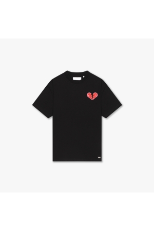 Croyez Homme Croyez Homme broken puffed heart t-shirt cr1-hs25-21 Print T-shirts 919 black/red