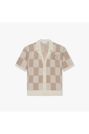 Croyez Homme Croyez Homme knitted checkerboard shirt cr1-hs25-45 Overhemd 941 off-white/beige