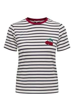 Only Only onlheart life s/s tee jrs noos T-shirt Korte mouw cloud dancer night sky / red cherry