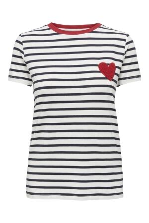 Only Only onlheart life s/s tee jrs noos T-shirt Korte mouw cloud dancer night sky / red heart