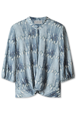 Helena Hart Helena Hart 7651wax - top knot print wax T-shirt Lange mouw blauw