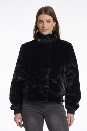 Rino & Pelle Rino & Pelle ambra.7002511 short fake fur jacket Jackets 9900 black