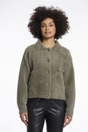 Rino & Pelle Rino & Pelle bubbly.5002511 boxy jacket Jackets 10867 green ash