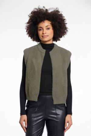 Rino & Pelle Rino & Pelle elona.5002511 short waistcoat Gilets 10867 green ash