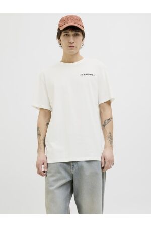 Jack & Jones Jack & Jones jjhawaii tee ss crew neck Print T-shirts cloud dancer