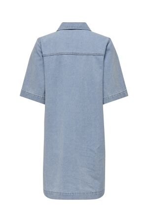 Only Only onlbelle s/s button dress dnm gua noos Jurk light blue denim