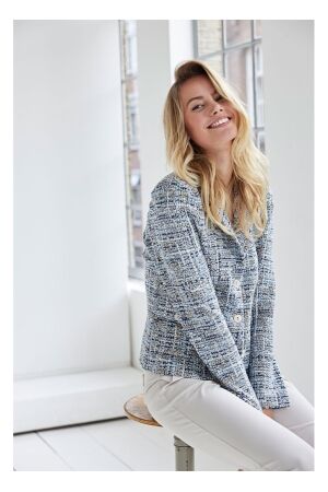 Helena Hart Helena Hart 7631 - blazer cherie kort boucle Blazers licht blauw/stone