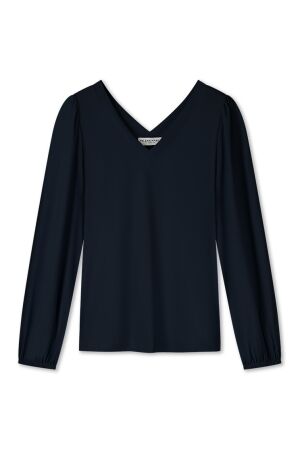 Helena Hart Helena Hart 7654 - top v-neck transfer T-shirt Lange mouw marine