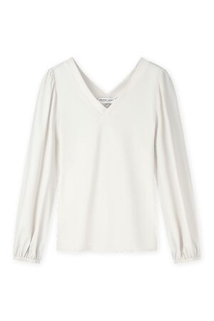 Helena Hart Helena Hart 7654 - top v-neck transfer T-shirt Lange mouw stone