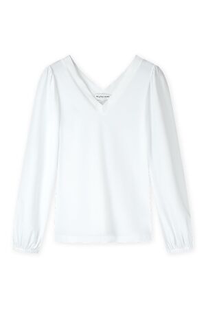 Helena Hart Helena Hart 7654 - top v-neck transfer T-shirt Lange mouw wit