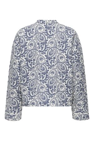 Only Only onlhallie quilted jacket otw noos Jackets cloud dancer blue tile print