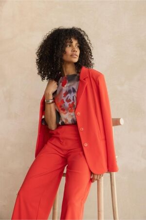 Studio Anneloes Studio Anneloes bria bonded blazer 12653 Blazers 2800 coral red