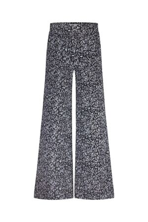 Studio Anneloes Studio Anneloes xx pilar leaves trousers 12661 Broek 9011 black/off white