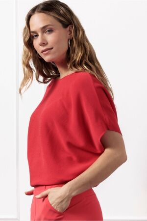 Studio Anneloes Studio Anneloes lenti pullover 12708 Trui korte mouw 2800 coral red