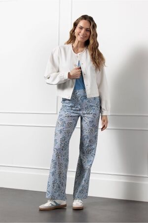 Studio Anneloes Studio Anneloes marilon dnm flower trousers 12639 Broek 6022 mid blue/latte