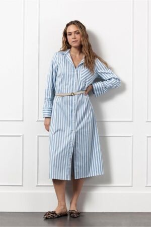 Studio Anneloes Studio Anneloes sef poplin stripe dress 12646 Jurk 6010 mid blue/white