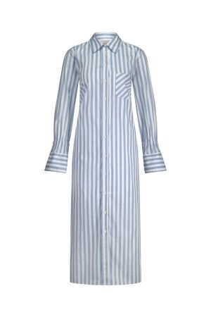Studio Anneloes Studio Anneloes sef poplin stripe dress 12646 Jurk 6010 mid blue/white