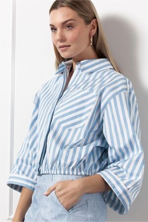 Studio Anneloes Studio Anneloes noleste poplin stripe blouse 12647 Blouse 6010 mid blue/white