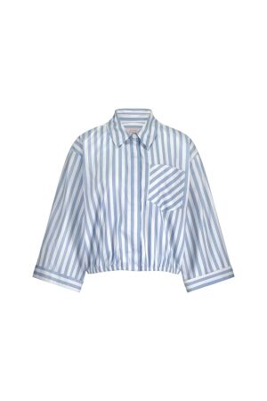 Studio Anneloes Studio Anneloes noleste poplin stripe blouse 12647 Blouse 6010 mid blue/white