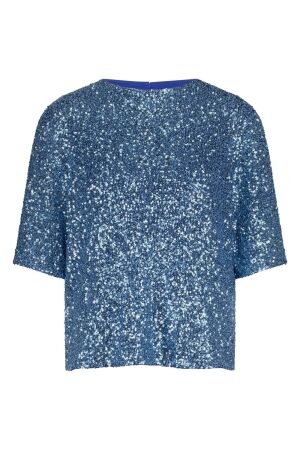 Studio Anneloes Studio Anneloes princess sequins top 12695 T-shirt Korte mouw 6600 light blue