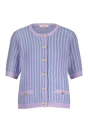 Studio Anneloes Studio Anneloes chance cardigan 12714 Vest 4866 light lila/light blue